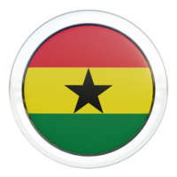 ghana 3d texturerad glansig cirkel flagga png