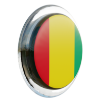 Guinea Left View 3d textured glossy circle flag png