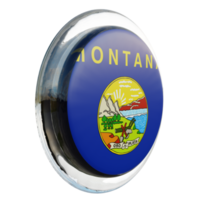 montana vue de gauche drapeau de cercle brillant texturé 3d png