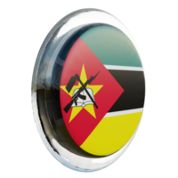 Mozambique Left View 3d textured glossy circle flag png