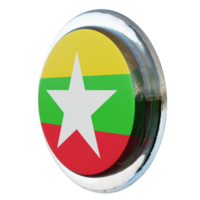 myanmar vue droite drapeau de cercle brillant texturé 3d png