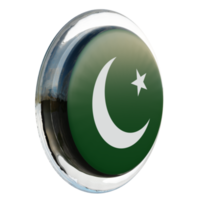 pakistan gauche vue 3d texturé cercle brillant drapeau png