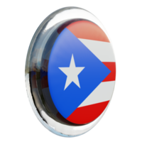 puerto rico vue gauche drapeau de cercle brillant texturé 3d png