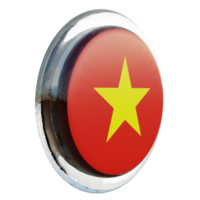 Vietnam Left View 3d textured glossy circle flag png