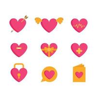 Set Of Heart Element Icons vector