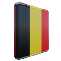 belgique vue de gauche drapeau carré brillant texturé 3d png
