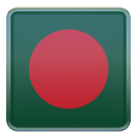 bangladesh drapeau carré brillant texturé 3d png