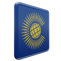 Commonwealth of Nations Left View 3d textured glossy square flag png