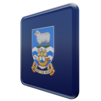 Falkland Islands Right View 3d textured glossy square flag png