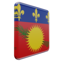 Guadeloupe Left View 3d textured glossy square flag png