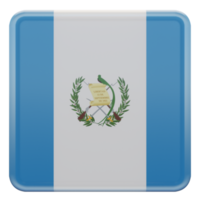 bandeira quadrada brilhante texturizada 3d da guatemala png