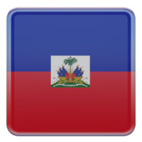 Haiti 3d textured glossy square flag png