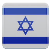 Israel 3d texturerad glansig fyrkant flagga png