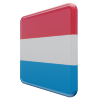 luxemburgo vista direita 3d bandeira quadrada brilhante texturizada