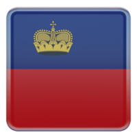 Liechtenstein 3d bandeira quadrada brilhante texturizada png