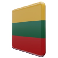 Lithuania Right View 3d textured glossy square flag png