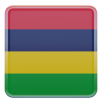 mauritius 3d texturerad glansig fyrkant flagga png