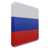 ryssland vänster se 3d texturerad glansig fyrkant flagga png