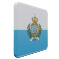 San Marino Left View 3d textured glossy square flag png