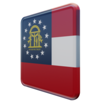 US Georgia Right View 3d textured glossy square flag png