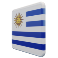 Uruguay Right View 3d textured glossy square flag png