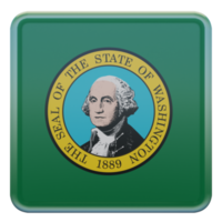 Washington 3d textured glossy square flag png