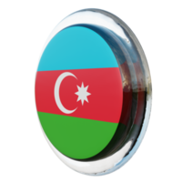 azerbaijão vista direita bandeira de círculo brilhante texturizado 3d png