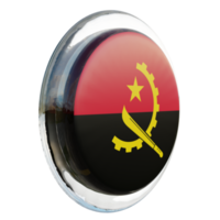 Angola Left View 3d textured glossy circle flag png