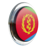 eritreia vista esquerda bandeira de círculo brilhante texturizado 3d png