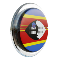Eswatini Left View 3d textured glossy circle flag png