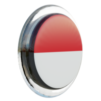 Monaco Left View 3d textured glossy circle flag png