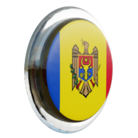 Moldova Left View 3d textured glossy circle flag png