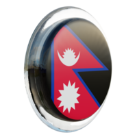 Nepal Left View 3d textured glossy circle flag png