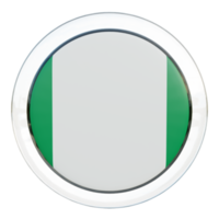 drapeau de cercle brillant texturé nigeria 3d png