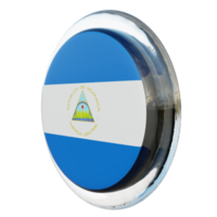 nicaragua vue de droite drapeau de cercle brillant texturé 3d png