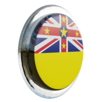 Niue Left View 3d textured glossy circle flag png