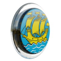 saint pierre et miquelon vue gauche drapeau de cercle brillant texturé 3d png