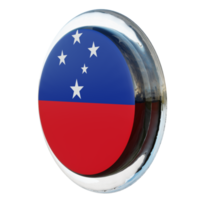 Samoa Right View 3d textured glossy circle flag png