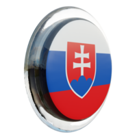 slovaquie vue de gauche drapeau de cercle brillant texturé 3d png