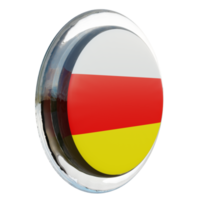 South Ossetia Left View 3d textured glossy circle flag png