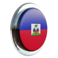 Haiti Left View 3d textured glossy circle flag png