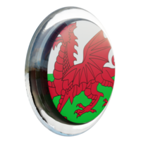Wales Left View 3d textured glossy circle flag png