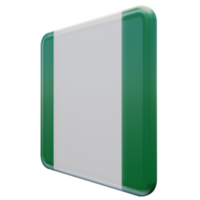 nigeria vue de droite drapeau carré brillant texturé 3d png