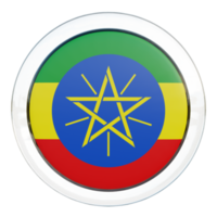 Ethiopia 3d textured glossy circle flag png