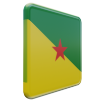 French Guiana Left View 3d textured glossy square flag png