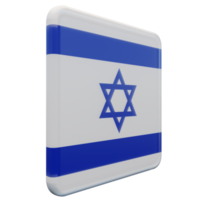 Israel vänster se 3d texturerad glansig fyrkant flagga png