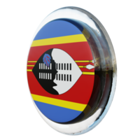 eswatini vue droite drapeau de cercle brillant texturé 3d png