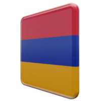 Armênia vista direita bandeira quadrada brilhante texturizada 3d png