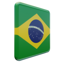 Brazil Left View 3d textured glossy square flag png