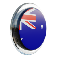 Australia Left View 3d textured glossy circle flag png